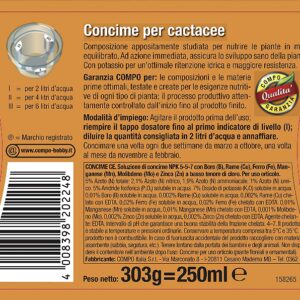 Concime liquido Cactacee e piante grasse