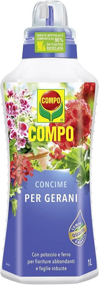 Concime liquido per gerani e fioritura
